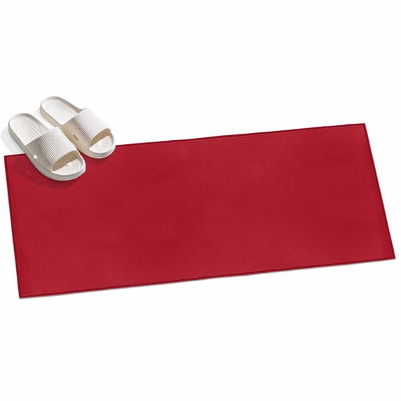Red Washable Area Rug 2 x 6 ft Solid Color Soft Non Slip Rugs Stain Repellent Indoor Felt Carpet for Living Dining Room Bedroom Home Office