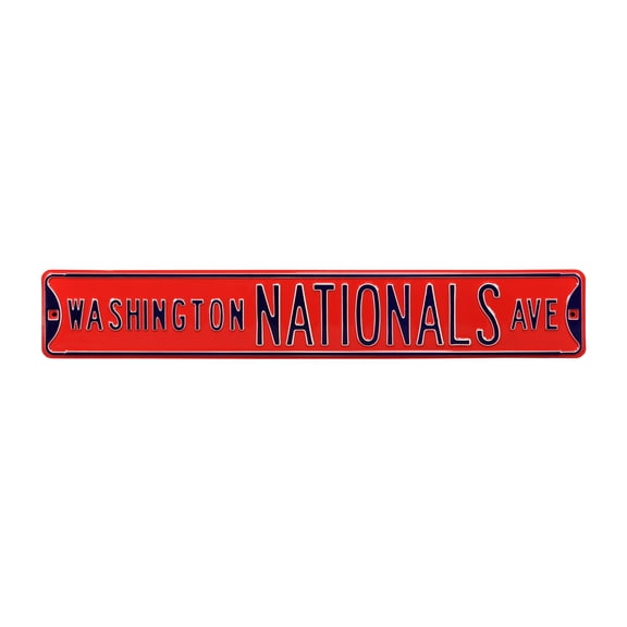 Red Washington Nationals 6" x 36" Steel Ave Sign Wall Art
