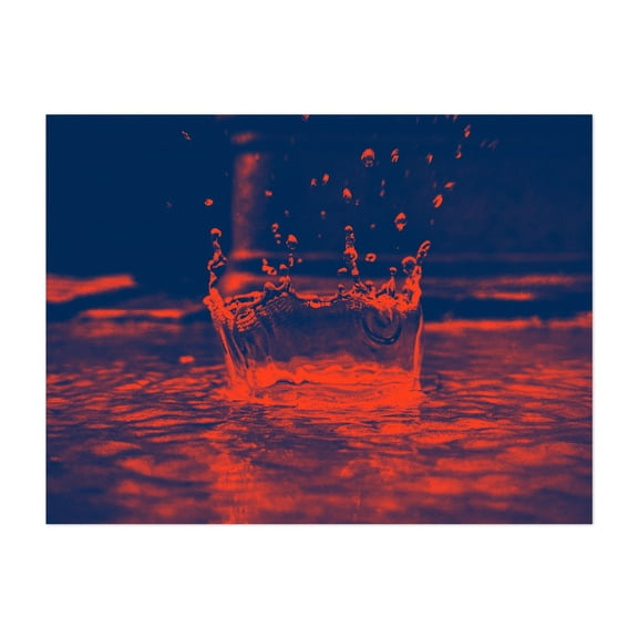 Red Water Droplet - Cave Creek Arizona Photography Abstract Water Modern Art Surrealism Minimalist Psychedelic Unframed Wall Art Print 36 x 48 inches