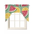 thumbnail image 1 of Red Watermelon Kitchen Swag Valances for Windows, Lemon Summer Fruit Country Pastoral Swag Valances Curtains for Living Room, Rod Pocket Window Treatments for Bathroom, Bedroom, Cafe, 56"x36", 1 of 6