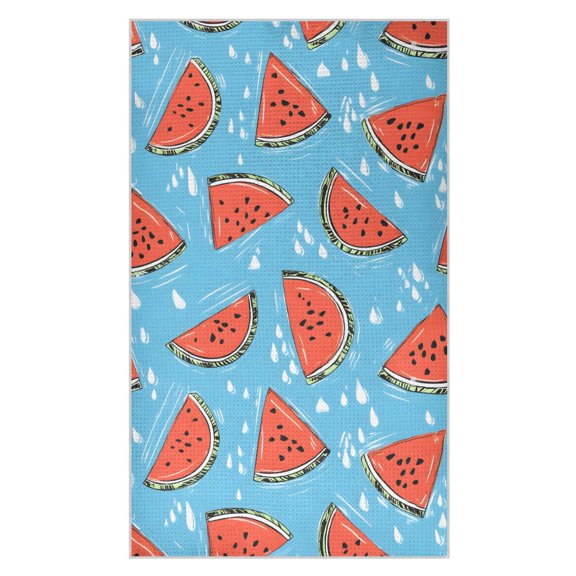 Red Watermelon Pattern Waffle Kitchen Towels 18x30 in Soft Absorbent Quick Dry Dishcloths