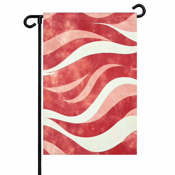 Red Wave Garden Flag 12x18 Inch Abstract Double Sided Small Decorative Garden Flags for Outside, Outdoor Yard Porch Lawn Decoration