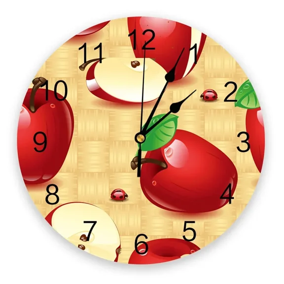Red Weaving 3D Wall Clock Modern Design Brief Living Room Decoration Kitchen Clock Art Wall Watch Home Decor(10 Inch)