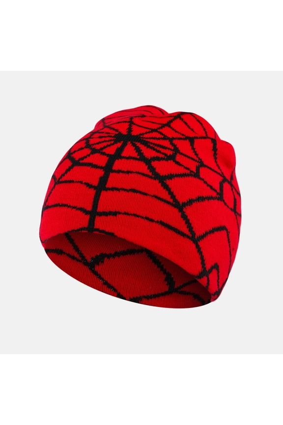 Red Web Beanie