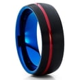 thumbnail image 1 of Red Wedding Ring,Black Tungsten Ring,Blue Tungsten Ring,Tungsten Carbide Ring,Engagement Ring,Dome Ring,Comfort Fit Ring, 1 of 4