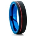 thumbnail image 1 of Red Wedding Ring,Tungsten Wedding Ring,Black Wedding Ring,Blue Tungsten Ring,Engagement Ring,Brush,Comfort Fit, 1 of 4
