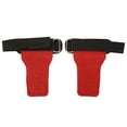 Red Weight Lifting Grip Straps Double Cowskin Gloves 1 Pair for