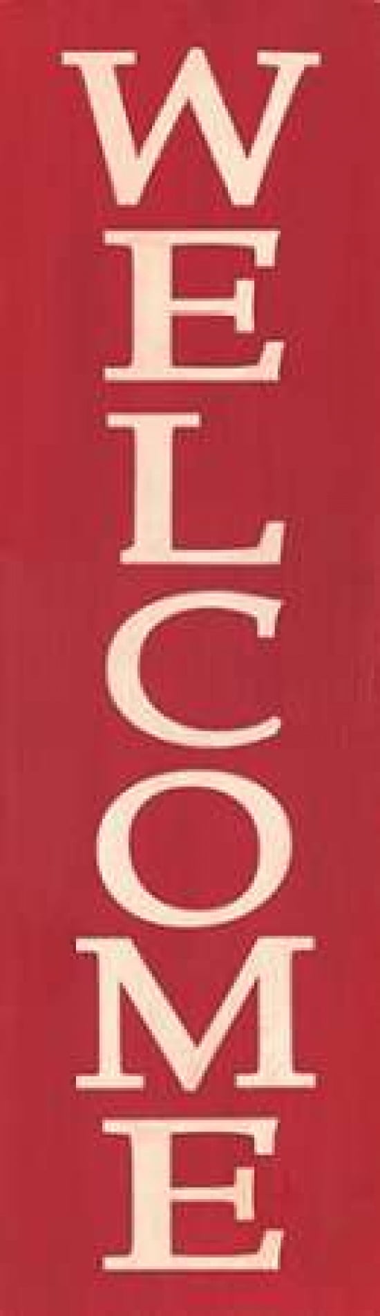 Red Welcome Canvas Art - Alli Rogosich (12 x 36)