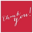 thumbnail image 1 of Red Whimsical Thank You Square Favor Labels, 40-Pack, 1 of 1