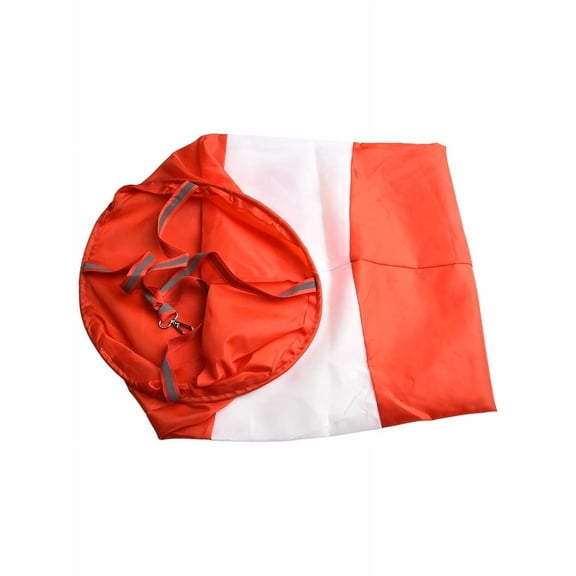 Red+White Airport Windsock Rip-Stop Polyester Wind Measurement Sock Bag 100Cm Smile Home
