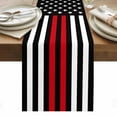 thumbnail image 1 of Red White American Flag Table Runner - 36 Inch Long, Kitchen Dining Table Runner Dresser Scarves, USA Flag Vintage Stars Farmhous Farmhouse Decor for Coffee Tables Wedding Party Banquet, 1 of 8
