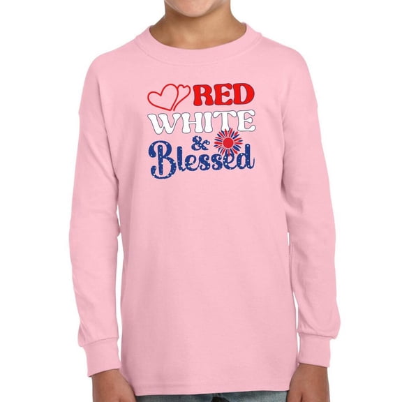 Red White And Blesed Long Sleeve Toddler -Image by Shutterstock,  4 Toddler