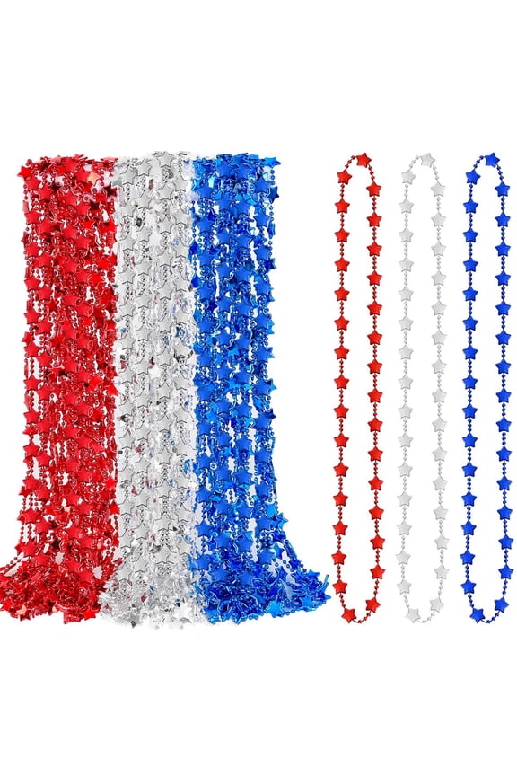 Red White And Blue Necklace Independence Day Patriotic Star Necklace Jewelry For Party Decor