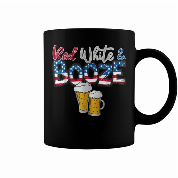 Red White And Booze America Flag 4Th Of Julyy Coffee Mugs