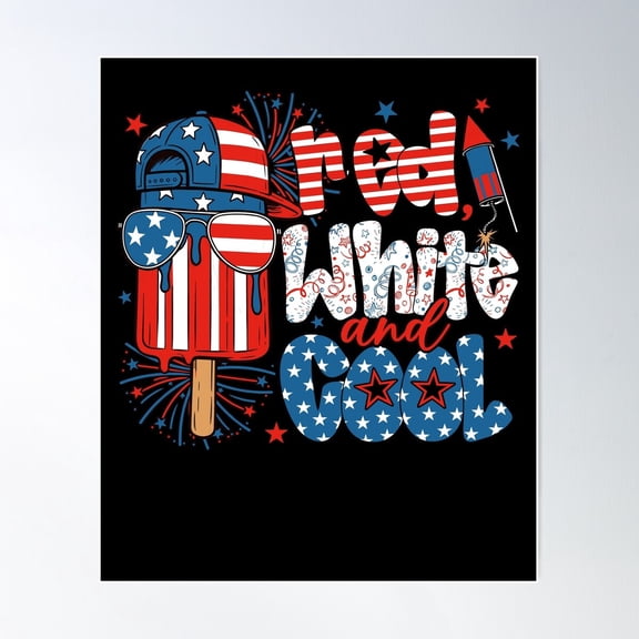 Red White And Cool 4Th Of July Popsicle Art Unframed Paper Print