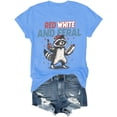 thumbnail image 1 of Red White And Feral Shirt 4th Of July Shirts For Women Man Raccoon Independence Day Tshirt, 1 of 7
