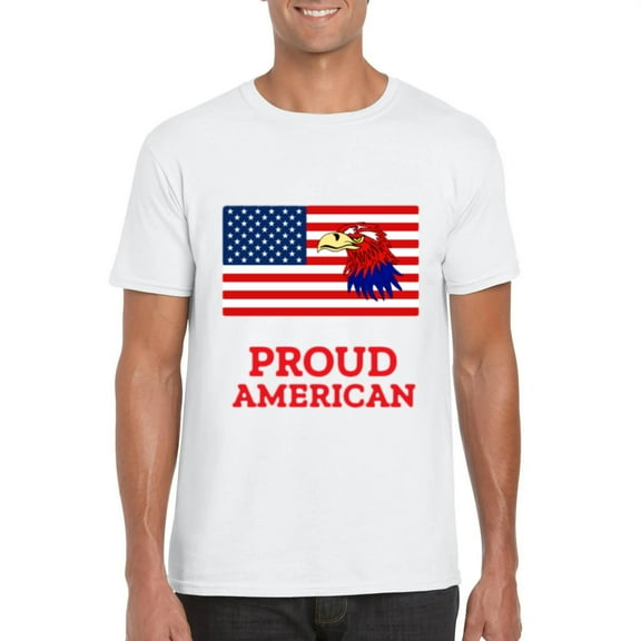 Red White And Royal Blue Patriotic Eagle USA Bird Symbol T-Shirt, for men & women, up to size 5XL