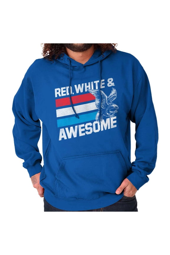 Red White Awesome American Patriot Hoodie Sweatshirt Women Men Brisco Brands L