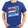 thumbnail image 1 of Red White Awesome American Patriot Men's Graphic T Shirt Tees Brisco Brands S, 1 of 6