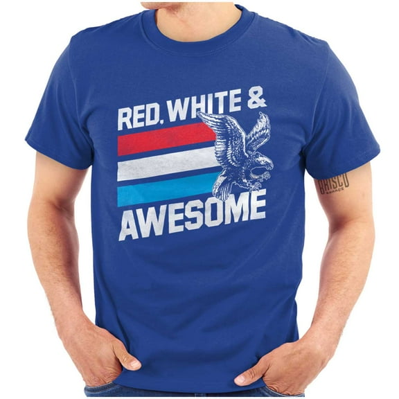 Red White Awesome American Patriot Men's Graphic T Shirt Tees Brisco Brands S