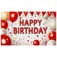 thumbnail image 1 of Red White Balloon Star Decorated Happy Birthday Banner Party Supplies Backdrop Decorations Photography Props Birthday Party Celebration Event Decor, 1 of 7