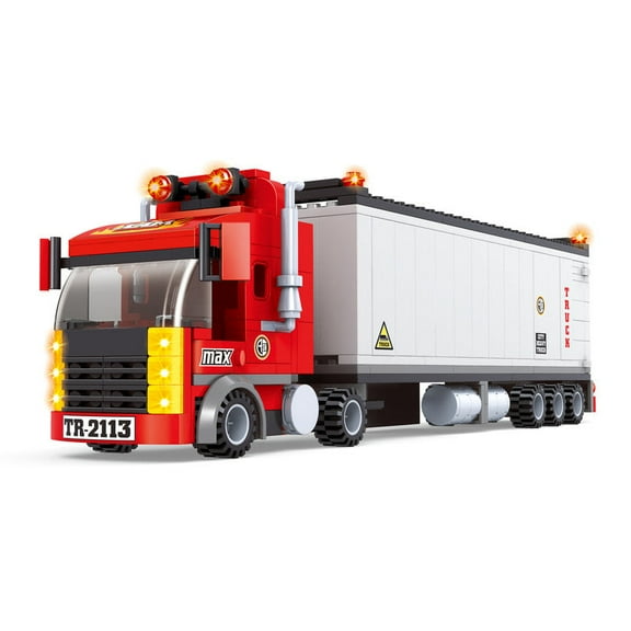 General Jims Toys & Bricks Big Rig Tractor Trailer Truck, Vehicle Building Blocks Set Collector Build