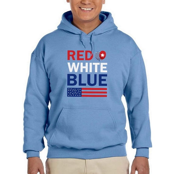 Red White Blue 4Th Hoodie Men -Image by Shutterstock, Male 5X-Large