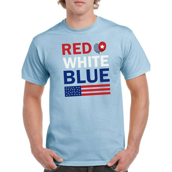 Red White Blue 4Th T-Shirt Men -Image by Shutterstock, Male 3X-Large