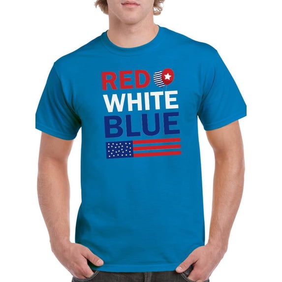 Red White Blue 4Th T-Shirt Men -Image by Shutterstock, Male 3X-Large