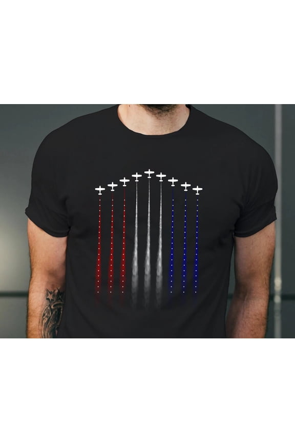 Red White Blue Air Force Flyover Men 39 s Tshirt Air Force Shirt Airplane Show Shirt Indep