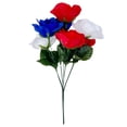 thumbnail image 1 of Red White Blue Artificial Bouquet, Patriotic Faux Floral Bouquet, Independence Day Fake Flowers, Festival Table Floral Decor, Patriotic Home Decor Bouquet, Fourth of July Floral Arrangement, 1 of 7
