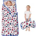 thumbnail image 1 of Red White Blue Baseballs and Stars Pattern Toddler Nap Mats for Kids Preschool,Sleeping Mat Bag or Kids,Toddler Sleeping Bag,Toddler Nap Mat or Daycare, 1 of 6