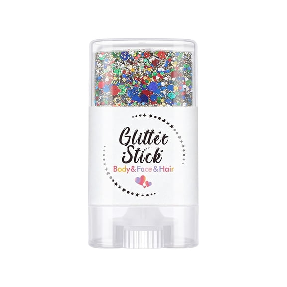 Red White Blue Body Glitter Stick, Waterproof Long Lasting Hair Face Body Glitter Gel, Patriotic Shimmer Makeup Stick for 4th of July Independence Day Football Game Festival Party Art Craft
