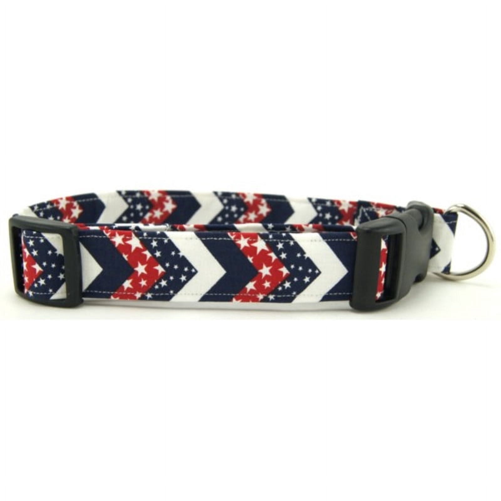 Red White & Blue Chevrons Dog Collar - Size - Large