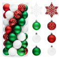 thumbnail image 1 of Red White Blue Christmas Ball Ornaments Set 50 Count 2.4 Inch Shatterproof Tree Decor, 1 of 8