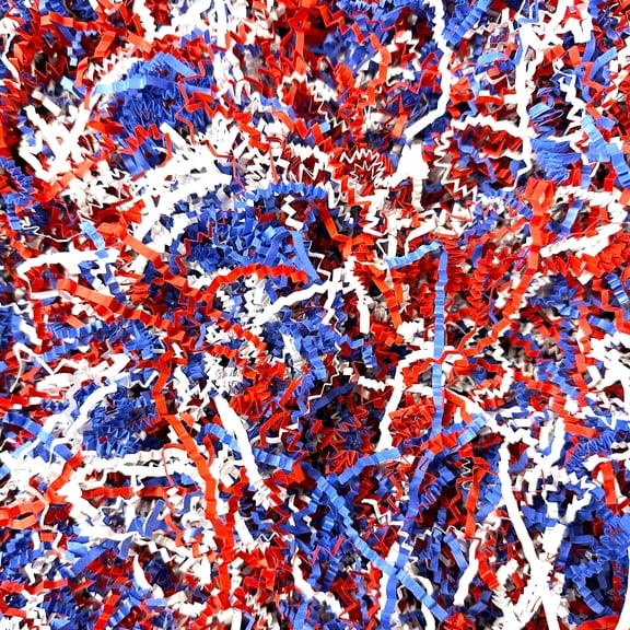 Red White and Blue Crinkle Paper Shred 1 lb Patriotic Gift Basket Filler Decorative Paper Filler for Gift Baskets, Party Favor Boxes, Candy Tables & 4th of July Decorations