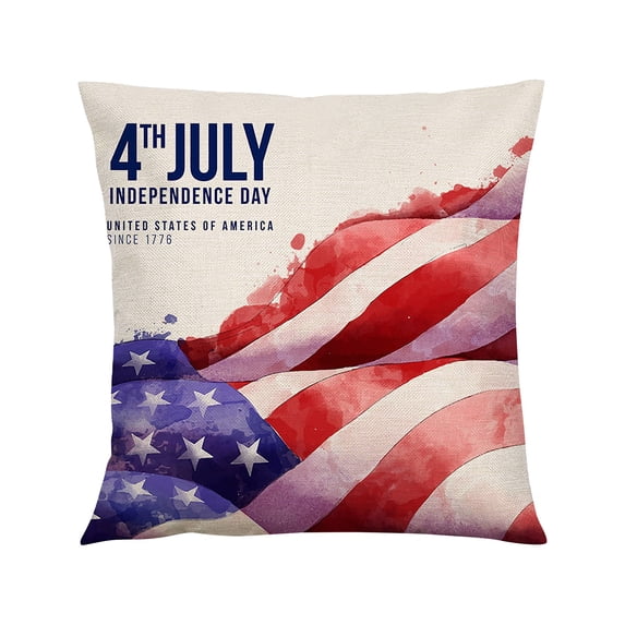 Red White And Blue Decor Fourth of July Decorations Red Throw Pillow Cover 18x18 Inch Patriotic American Flag Star Pillow Case for Home Bedroom Patio Indoor Outdoor Use