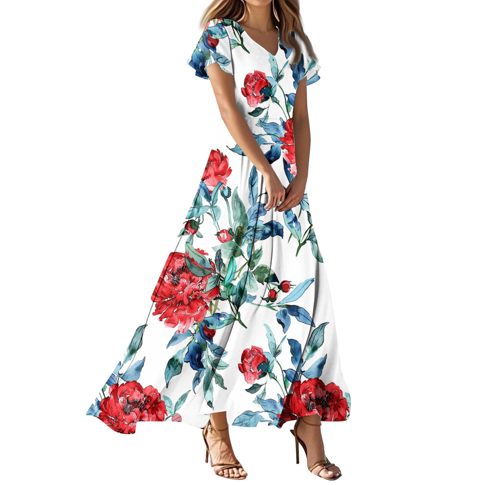 Red White And Blue Dress Wedding Guest Easter Dresses Chiffon Floral Red white and blue dress wedding guest easter dresses chiffon floral