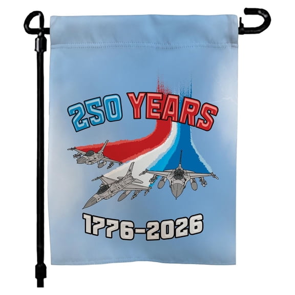 Red White Blue Fighter Jets - 250 Years - America 250 Patriotic Garden Flag 28x40 USA Semiquincentennial - Outdoor Decoration