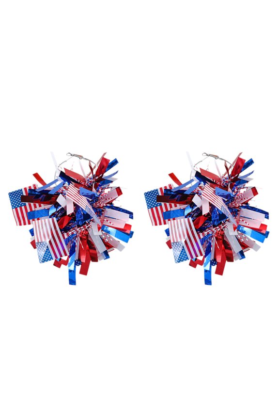 Red White Blue Flag Dangles for Women - Independence Day Earrings Accessories - Patriotic Flag Earrings for Memorial Day