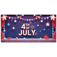 thumbnail image 1 of Red White Blue Fourth of July Celebration Banner Independence Day Patriotic Holiday Decor Fireworks Design for Outdoor Decoration Party Event, 1 of 8