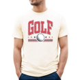 thumbnail image 1 of Red White & Blue Golf Shirt for Men Golf Ball and Stars T-Shirt for Golfer Natural Shirt Adult 2XL, 1 of 5