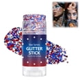 thumbnail image 1 of Red White Blue Hair Glitter Stick, 4th of July American Flag Star Face and Body Glitter, Fourth of July Accessories, Waterproof Glitter Makeup for Women for Football Game(A), 1 of 10