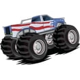 Red, White & Blue Lifted Monster Truck Theme Birthday Edible Icing ...