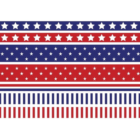 Red, White & Blue Multi Star Pattern Edible Chocolate Transfer Sheet, by Tnct. (1 Count)