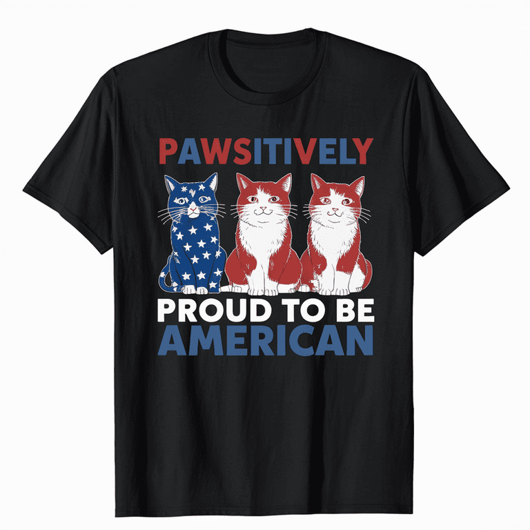 Cat Red White Blue American Flag T-Shirt Patriotic Cat Red White Blue American Flag T-Shirt Patriotic