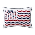 thumbnail image 1 of Red White Blue Patriotic Throw Pillow Flag Bow Lumbar Pillow For Home Decor For 4th Of July Outdoor Pillow Covers Memorial Day Decorations, 1 of 6