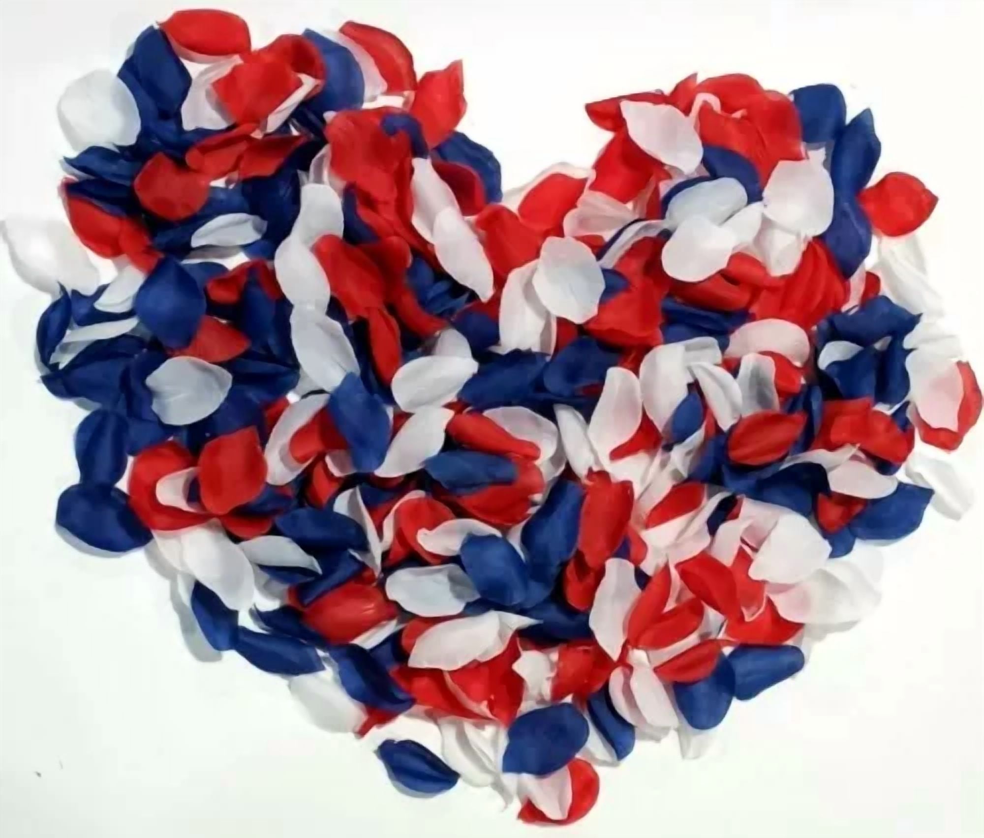 Red White & Blue Petal Silk Rose Flower Usa Patriotic Confetti Craft Party Decor