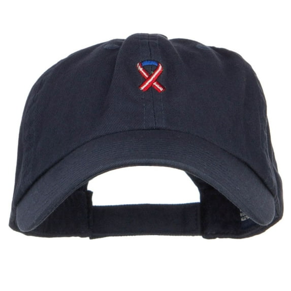 Red White Blue Ribbon Embroidered Low Cap - Navy OSFM