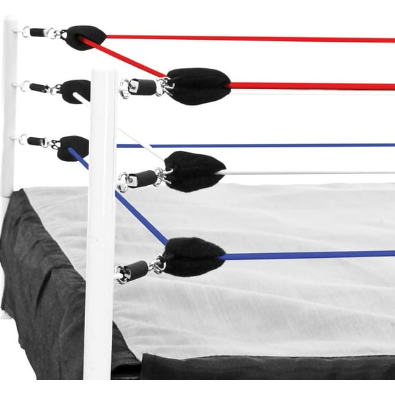 Red, White & Blue Ring Ropes for SMALL WWE AEW Wrestling Action Figure Rings